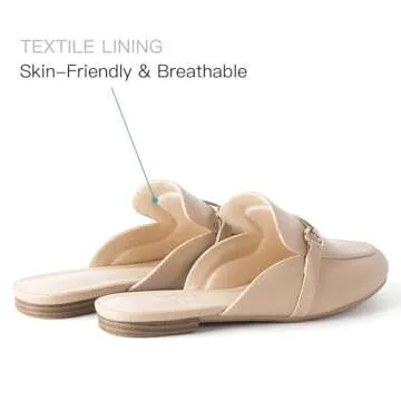 MUSSHOE Mules for Women Stylish Comfort Slip-On Flats