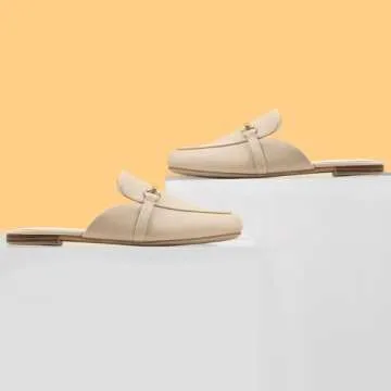 MUSSHOE Mules for Women Stylish Comfort Slip-On Flats