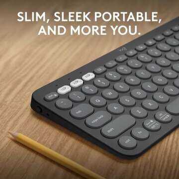 Logitech Pebble Keys 2 K380s, Multi-Device Bluetooth Wireless Keyboard with Customizable Shortcuts, ...