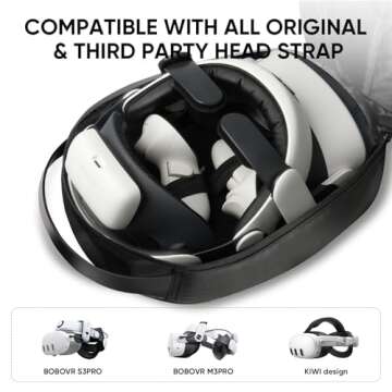 SARLAR Travel Carrying Case for Oculus Meta Quest 3S/Quest 3/Quest 2 VR Headset and Controller Accessories, Large Space Hard Case Fits BOBOVR/Kiwi Design Battery Head Strap, Crossbody Sling Bag