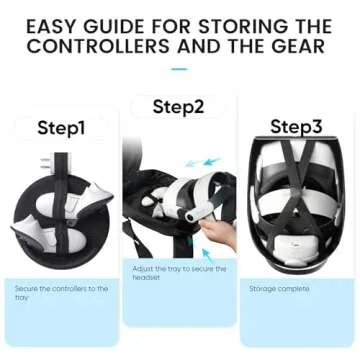 SARLAR Travel Carrying Case for Oculus Meta Quest 3S/Quest 3/Quest 2 VR Headset and Controller Accessories, Large Space Hard Case Fits BOBOVR/Kiwi Design Battery Head Strap, Crossbody Sling Bag