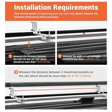 Yescom 8.2x8.2Ft Car Side Awning SUV Truck Vehicle Canopy UV50+ Rooftop Pull Out Tent Shade Shelter for Outdoor Camping