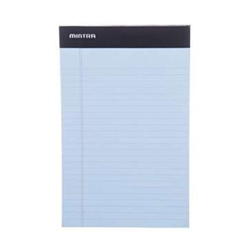 Mintra Office Legal Pads - ((BASIC PASTEL 6pk, 5in X 8in, NARROW RULED)) - 50 Sheets per Notepad, Mi...