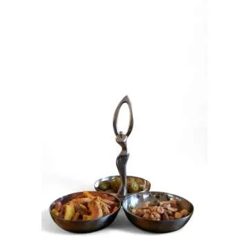 Vanderbeek Elegant Stainless Steel Trio Snack Dish