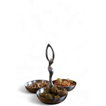 Vanderbeek Elegant Stainless Steel Trio Snack Dish
