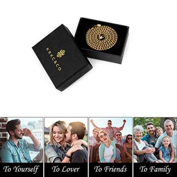 KRKC&CO 4mm/6mm Mens Cuban Link Chains, 18k Gold/White Gold Miami Cuban Link Curb Chain, Hip Hop Jewelry, Durable Street-wear Hip Hop Chains for Men, 18 20 22 24 26 inches (6mm-18k Gold, 26)