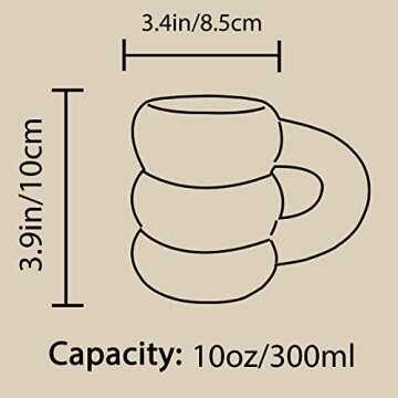 cmydzoo Ceramic Coffee Mug, Cute Ceramic Mug Enjoy Your Morning Coffee in Style with Our Chubby Mugs, Cloud Mugs Perfect for Tea and Coffee Lovers, 100% Ceramic Cup, Dishwasher and Microwave Safe