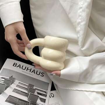 cmydzoo Ceramic Coffee Mug, Cute Ceramic Mug Enjoy Your Morning Coffee in Style with Our Chubby Mugs, Cloud Mugs Perfect for Tea and Coffee Lovers, 100% Ceramic Cup, Dishwasher and Microwave Safe