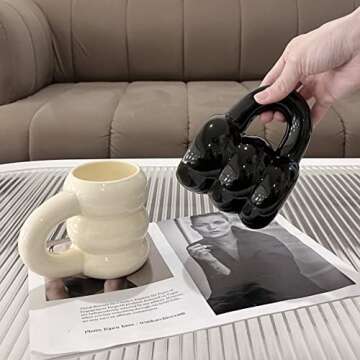 cmydzoo Ceramic Coffee Mug, Cute Ceramic Mug Enjoy Your Morning Coffee in Style with Our Chubby Mugs, Cloud Mugs Perfect for Tea and Coffee Lovers, 100% Ceramic Cup, Dishwasher and Microwave Safe