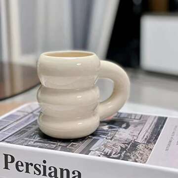 cmydzoo Ceramic Coffee Mug, Cute Ceramic Mug Enjoy Your Morning Coffee in Style with Our Chubby Mugs, Cloud Mugs Perfect for Tea and Coffee Lovers, 100% Ceramic Cup, Dishwasher and Microwave Safe