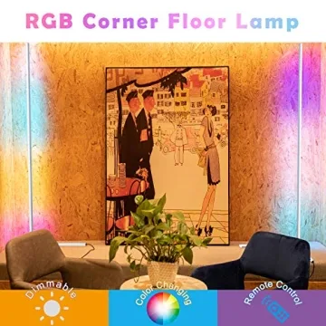 TACAHE RGB Corner Floor Lamp - Color Changing LED Light