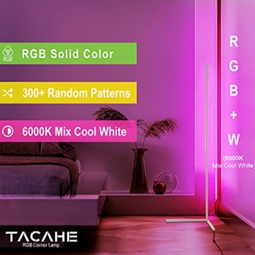 TACAHE RGB Corner Floor Lamp - Color Changing LED Light