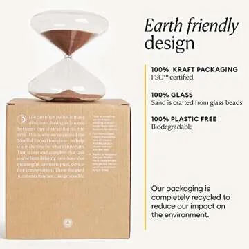 Mindful Focus 30-Minute Hourglass Sand Timer, Desk Timer for Productivity and Time Management, Minimalist Hourglass Timer, Hour Glasses Decorative Gifts, 3.3 (L) x 2.9 (W) inches - Intelligent Change