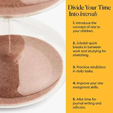 Mindful Focus 30-Minute Hourglass Sand Timer, Desk Timer for Productivity and Time Management, Minimalist Hourglass Timer, Hour Glasses Decorative Gifts, 3.3 (L) x 2.9 (W) inches - Intelligent Change