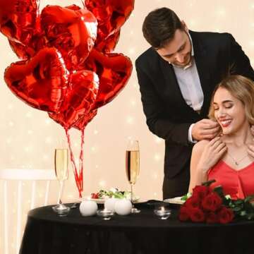 40 Pcs 18 Inch Red Heart Foil Balloons Love Heart Shaped Balloons Red Valentines Heart Foil Balloons for Valentines Day Engagement Anniversary Wedding Birthday Party Decorations