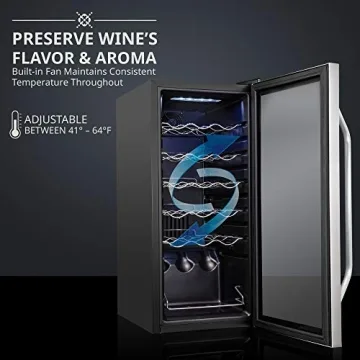 Ivation 18 Bottle Wine Cooler with Digital Control for All Wines