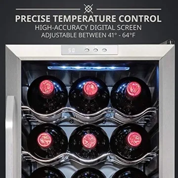 Ivation 18 Bottle Wine Cooler with Digital Control for All Wines