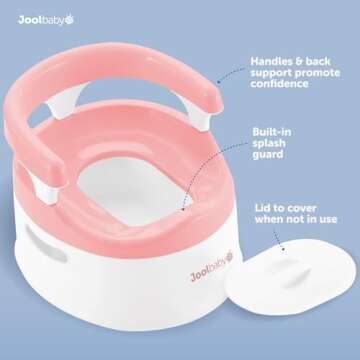Jool Baby Potty Chair for Toddler Toilet Training - Splash Guard & Back Support (Pink)