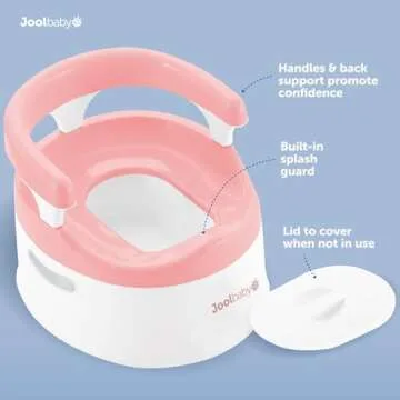 Jool Baby Potty Chair for Toddler Toilet Training - Splash Guard & Back Support (Pink)