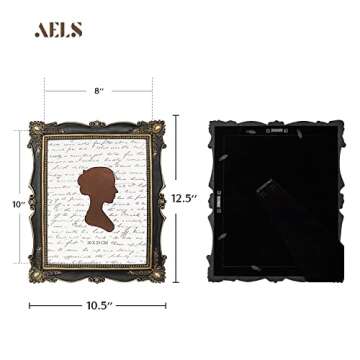 AELS 8x10 Inch Vintage Picture Frame, Elegant Antique Photo Frames with Glass Front, Photo Display, ...