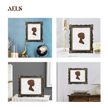 AELS 8x10 Inch Vintage Picture Frame, Elegant Antique Photo Frames with Glass Front, Photo Display, Tabletop Wall Hanging, Gift Ideas, Gold and Black
