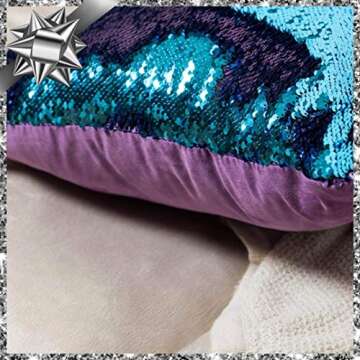 SIRENE Mermaid Pillow Reversible Sequin Pillow That Changes Color - Aqua Purple