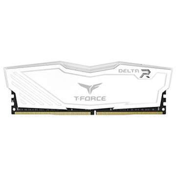 TEAMGROUP T-Force Delta RGB DDR4 16GB (2x8GB) 3200MHz (PC4-25600) CL16 Desktop Memory Module ram White - TF4D416G3200HC16CDC01