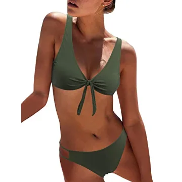 BMJL Women's Padded Cutout Striped Bikini Set