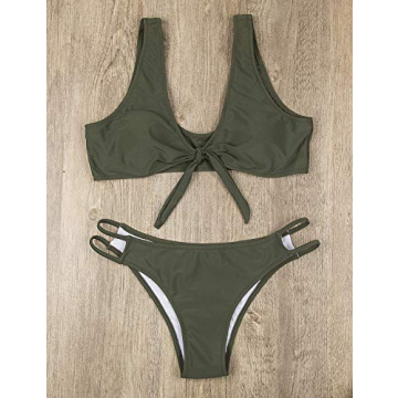 BMJL Women's Padded Cutout Striped Bikini Set