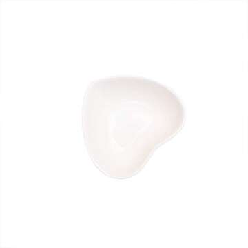 Pirhosigma 4 pcs Heart Shaped Porcelain Soy Sauce Dish Ceramic Dip Dipping Bowls White for Dinner Ba...