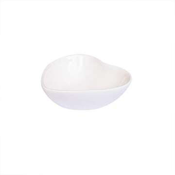 Pirhosigma 4 pcs Heart Shaped Porcelain Soy Sauce Dish Ceramic Dip Dipping Bowls White for Dinner Baking BBQ and Cooking