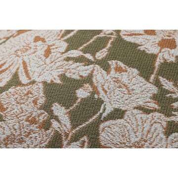 Loloi Matilda Pillow, 18'' x 18'' Cover w/Down, Olive/Orange