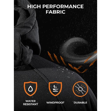 ORORO Women's Slim Fit Heated Jacket with Battery Pack and Detachable Hood (Black,S)