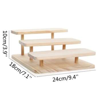LONG TAO Wooden Display Stand - 3-Tier Riser for Jewelry & Crafts