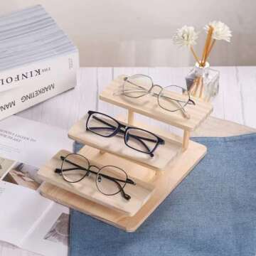 Elegant 3-Tier LONG TAO Wooden Display Stand for Crafting