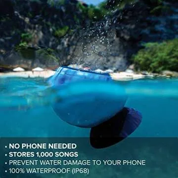Speaqua Sound Company - 100% Functionally Waterproof Bluetooth Speaker with Built in Internal Storage - Barnacle Plus Series - Tidal Blue