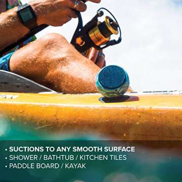 Speaqua Sound Company - 100% Functionally Waterproof Bluetooth Speaker with Built in Internal Storage - Barnacle Plus Series - Tidal Blue