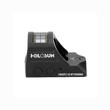 HOLOSUN HS407C X2 Red 2 MOA Dot Open Reflex Sight - Durable Shake-Awake Solar Failsafe Parallax-Free...
