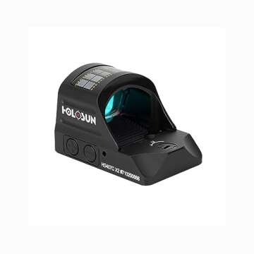HOLOSUN HS407C X2 Red 2 MOA Dot Open Reflex Sight - Durable Shake-Awake Solar Failsafe Parallax-Free Aluminum Pistol Sight for Full-Sized Handguns