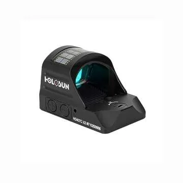 HOLOSUN HS407C X2 Red 2 MOA Dot Open Reflex Sight - Durable Shake-Awake Solar Failsafe Parallax-Free Aluminum Pistol Sight for Full-Sized Handguns