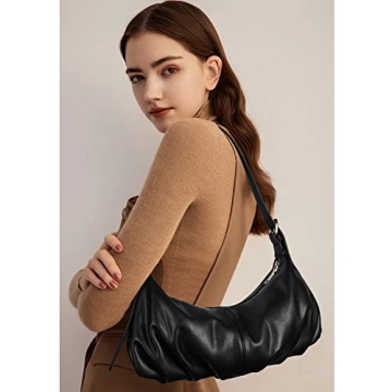 Stylish Vegan Leather CLUCI Dumpling Shoulder Bag for Women