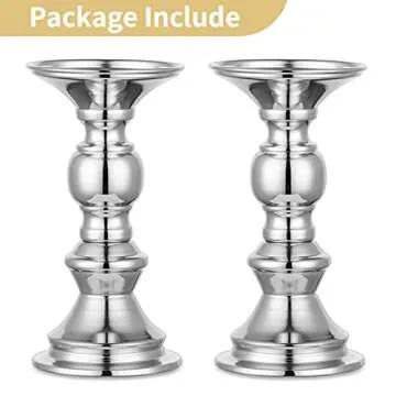 Nuptio Silver Pillar Candle Holders for Elegant Events