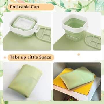 FVIEXE 2PCS Silicone Painting Mat with Brushes Set