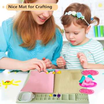 FVIEXE 2PCS Silicone Painting Mat with Brushes Set