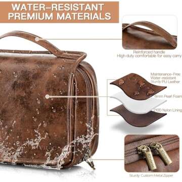 Elviros Hanging Toiletry Bag - Stylish Travel Organizer