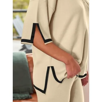 Chic LILLUSORY 2 Piece Set: Knit Top & Wide Leg Pants