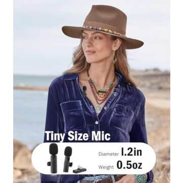 wedaniya Wireless Lavalier Lapel Microphone for iPhone iPad: 2 Clip on Microphones for Phone Video R...