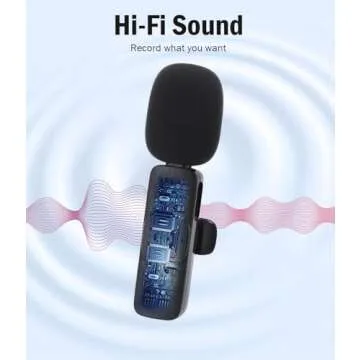 wedaniya Wireless Lavalier Lapel Microphone for iPhone iPad: 2 Clip on Microphones for Phone Video Recording, Professional Lav Mic for YouTube | Interview | Podcast | Vlog | Tiktok | Live Stream