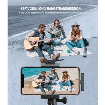 wedaniya Wireless Lavalier Lapel Microphone for iPhone iPad: 2 Clip on Microphones for Phone Video Recording, Professional Lav Mic for YouTube | Interview | Podcast | Vlog | Tiktok | Live Stream