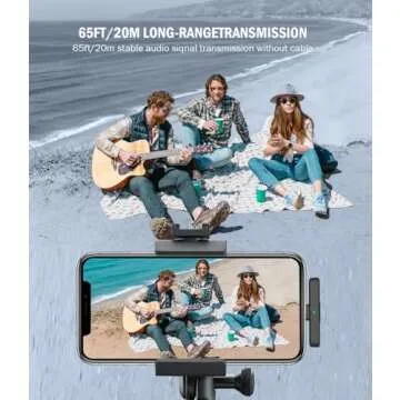 wedaniya Wireless Lavalier Lapel Microphone for iPhone iPad: 2 Clip on Microphones for Phone Video Recording, Professional Lav Mic for YouTube | Interview | Podcast | Vlog | Tiktok | Live Stream